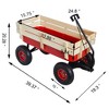 SKRAN Outdoor Sport Wagon All Terrain Pulling Pull-Along Wagons w/Wood Railing Air Tires Big Foot Panel Wagon w/Removable Wooden Side Panels - 3 of 4