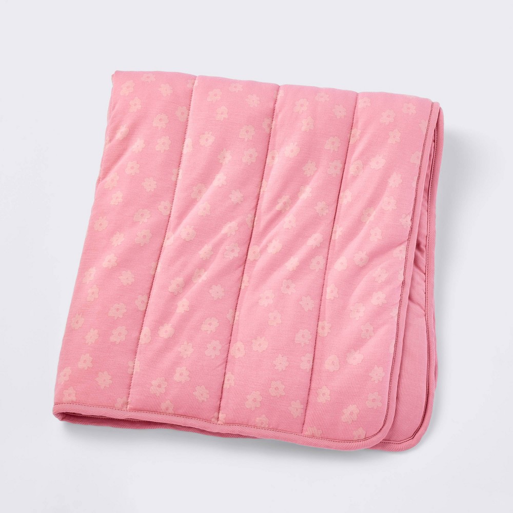 Photos - Children's Bed Linen Rayon from Bamboo Jersey Quilted Blanket - Ditsy Floral - Pink - Cloud Island™