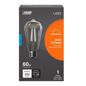Feit Electric ST19 E26 (Medium) LED Dusk to Dawn Bulb Daylight 60 Watt Equivalence 1 pk - 1 of 1