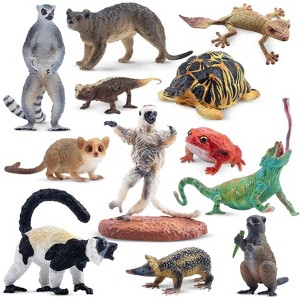 TEMI 12-Piece Reptile & Amphibian Animal Figurines Set, Realistic Lizard, Snake & Chameleon Toys for Desert Theme Party Favors - 1 of 4