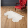 HomeRoots 3' X 5' Off White Faux Sheepskin Printed Area Rug - 2 of 4