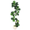 COZONY 5/6/7FT Fiddle Leaf Fig Artificial Tree in White Planter, Realistic Faux Indoor Floor Plant - 2 of 4