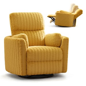 KERDOM Electric Recliner Chair, Swivel Rocker Recliner Chair with USB Ports,  Golden Yellow - 1 of 4