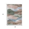 HomeRoots 8' X 10' Salmon And Emerald Abstract Washable Indoor Outdoor Area Rug - 3 of 4