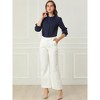 INSPIRE CHIC Women's Button Down Ruffle Collar Long Sleeve Chiffon Shirt 2 Packs - 2 of 4