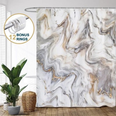 LunaLulinlk Shower Curtain with Hooks – Heavy-Duty Mold/Mildew-Resistant