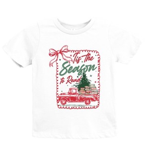 Tis The Season To Read Red Truck - Youth Short Sleeve Graphic T-Shirt - 1 of 4