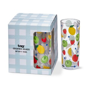 tag Fresh Pick 10oz Drinking Glasses - Dishwasher Safe Everyday Drinkware, Set of 4, 2.5" x 2.5" x 6" - 1 of 1