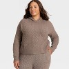 Women's Cashfeel Cable Knit Hooded Pullover Sweater - Auden™ - 3 of 3