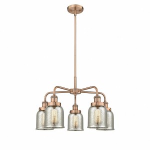 Bell - 5 Light Stem Hung Chandelier In Art Deco Style-14.75 Inches Tall and 23 Inches Wide - 1 of 1