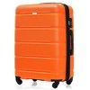 3 Pieces Spinner Wheels Luggage Set, 20-inch With USB Port, Expandable 24" And 28", 360-degree Rotating Wheels Suitcase, Orange - 2 of 4