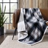 50"x60" Vail Plaid Throw Blanket Gray - Eddie Bauer: Reversible, Fleece, Machine Washable, Rustic Style - 2 of 4