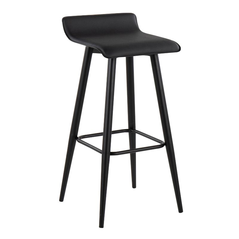 Set of 2 Ale Faux Leather/Steel Barstool Black - LumiSource, 3 of 12