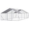 Large Outdoor Chicken Coop 26 x 10 x 6 FT,Metal Chicken Run with Roof Cover Predator Resistant Wire and Lockable Door for Backyard - LAOTIES - 3 of 4