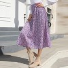 EXLURA Womens High Waist Polka Dot Pleated Skirt Midi Swing Skirt with Pockets - 3 of 4