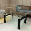 CENGHU Rectangle Glass Coffee Table, Clear Tea Table, Modern Side Center Table for Living Room, Dining Room, Bedroom - 4 of 4