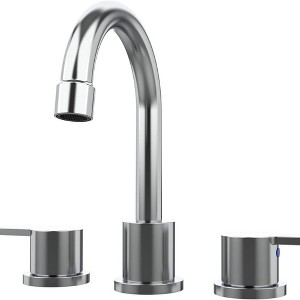 ChicFurnit Bathroom Sink Faucet Widespread 2 Handle Design with 360 Degree Swivel Spout for Easy Use, Silver, 13.58"*12.4"*3.54" - 1 of 4
