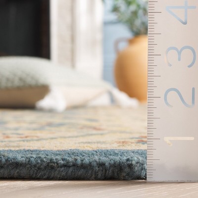 Heirloom Blue Wool 5' x 8' Hand-Tufted Rectangular Area Rug