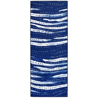 Homefires Amagansette Blues Runner Rug 20" x 54" – Indoor/Outdoor Coastal Hallway Runner with Nautical Blue Stripes, Durable Polypropylene Flatweave