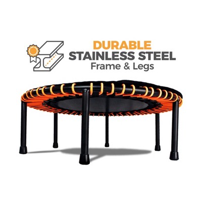 40-Inch Round Orange Fitness Trampoline with Carbon Steel Frame