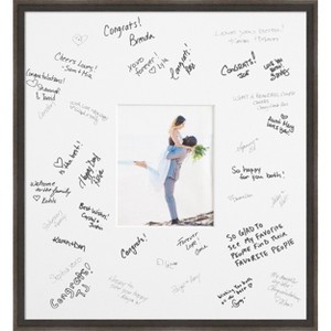 Hardwood Wedge Signature Mat Picture Frame – Guest Book Alternative for Weddings, Graduations, or Retirement – Autograph Photo Mat for Signature Board - 1 of 4