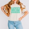 Simply Sage Market Women's Mom Checkered Box Puff Print Short Sleeve Relaxed Fit Cropped Tee - 2 of 4