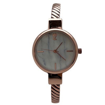 Olivia Pratt Every Day Thin Marble Face Bangle Women Watch