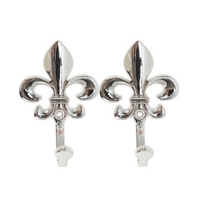 Unique Bargains Curtain Holdbacks Flower Hooks Zinc Alloy 3.74"x2.36" 1 Pair - 1 of 4