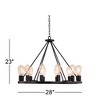 Franklin Iron Works Lacey Black Wagon Wheel Chandelier 28" Wide Industrial 12-Light LED Fixture for Dining Room House Foyer Kitchen Island Entryway - 4 of 4
