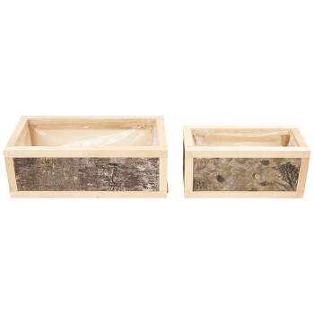 Northlight Rustic Wooden Storage Boxes  - 15.5" - Set of 2