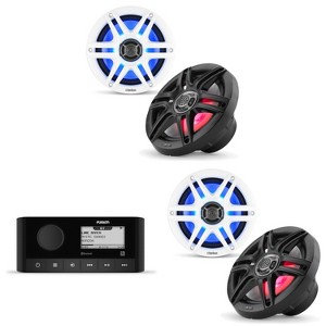 Fusion MS-RA60 Source Unit w/ ( 2 Pair ) Clarion CMS-651RGB-SWB RGB LED 6.5-inch Coaxial Marine ( Includes White & Black Sport Grilles) - 1 of 4