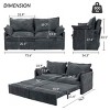 3-in-1 Corduroy Convertible Sofa Bed, 73'' Pull-Out Sleeper Couch with USB Ports and Side Pockets, Corduroy Couch with Pillows-Coolbibila - 4 of 4