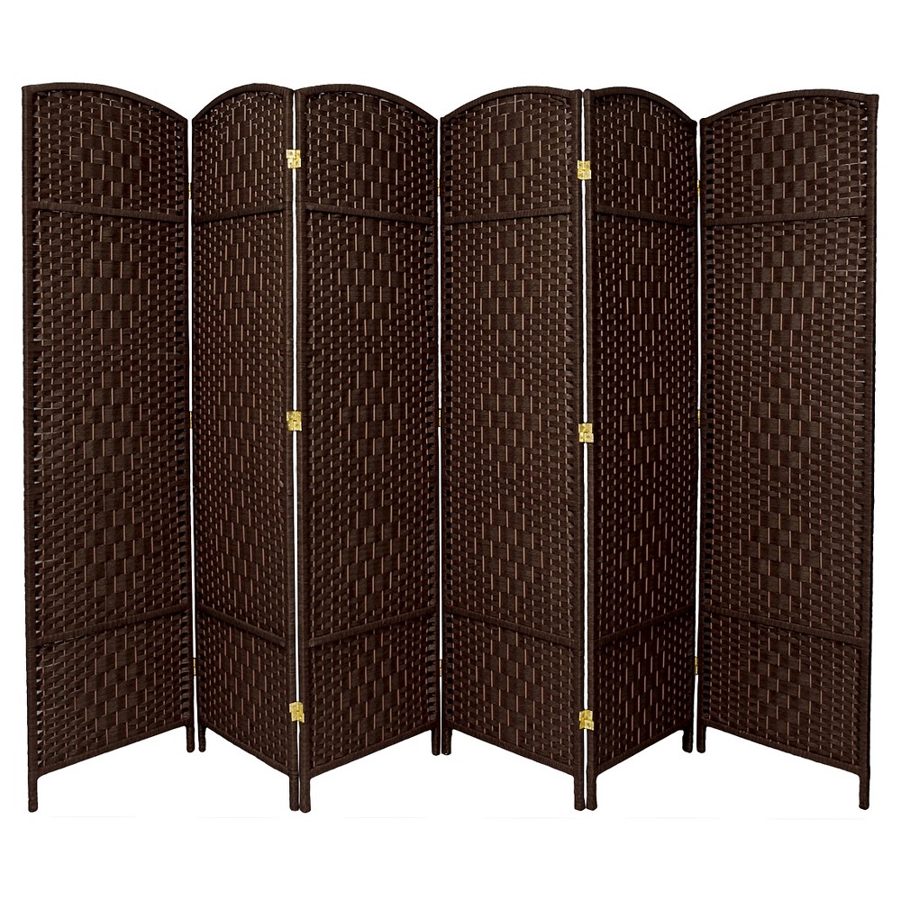 Photos - Other Furniture 7 ft. Tall Diamond Weave Room Divider - Dark Mocha (6 Panels)