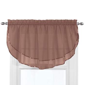 Collections Etc Elegance Sheer Ascot Window Valance, Allows Light to Enter While Maintaining Privacy - Decorative Accent for Any Room in