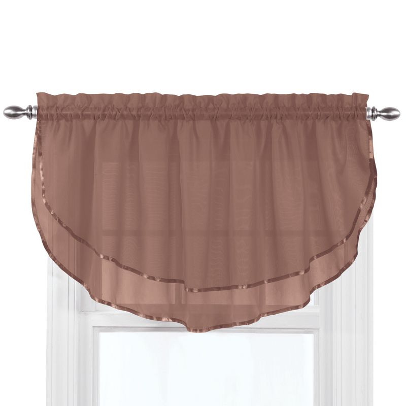 Collections Etc Elegance Sheer Ascot Window Valance, Allows Light to Enter While Maintaining Privacy - Decorative Accent for Any Room in, 1 of 4