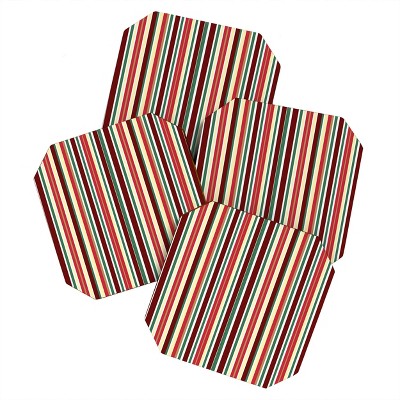 Lisa Argyropoulos Holiday Traditions Stripe Set of 4 Coasters - Deny Designs