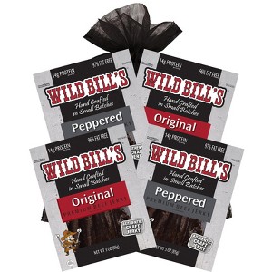 Wild Bill's 4-Piece Beef Jerky Sampler (Two 3oz packs each of Original Hickory and Black Peppered) - 1 of 3