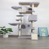 BENCMATE Pet Tower 84-Inch Multi-Level with Spacious Condo, Hammock with Sisal Scratching Posts for Multiple Cats, Light Gray, 24.41"*15.35"*20.47" - 2 of 4