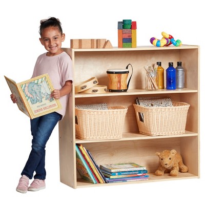 Natural Birch 3-Shelf Kids Storage Cabinet