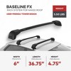Yakima BaseLine FX 2XL Single Integrated Crossbar for Naked Roof Vehicles with Aerodynamic, T Slot JetStream Black Crossbars, Matte Black - 2 of 4