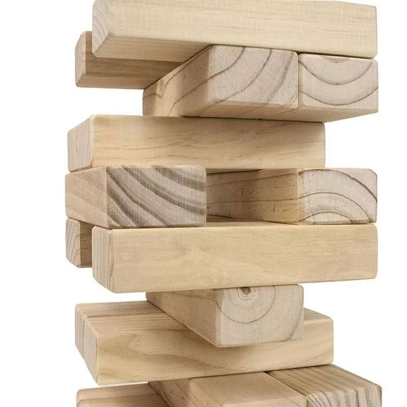 YardGames Giant Indoor and Outdoor Tumbling Timbers Wood Stacking Game with 56 Natural Pine Blocks, For Children 8 Years and Up (2 Pack), 4 of 8