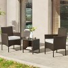 Lavish Home 3PC Outdoor Patio Furniture Set, Brown - 2 of 4