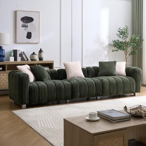 GDFStudio Sewell 114" Modern Corduroy 3-Seater Sofa with Cloud-Feel Cushions - 1 of 4
