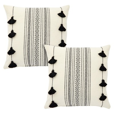 Beige Circles Decorative Black Pillows 16x16 18x18 Black Throw Pillow Geometric cushion Black Geometric Pillow Square Throw Pillow Dark