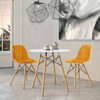 LeisureMod Dover 3-Piece Dining Set with Round White MDF Top Bistro Table and 2 Plastic Chairs - 2 of 4