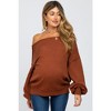 PinkBlush Camel Boat Neck Bubble Sleeve Maternity Sweater - 2 of 4