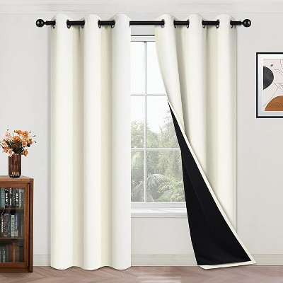 Yakamok Room Darkening Thermal Insulated Blackout Curtains for Bedroom (42Wx84L,Cream 2 Panels)