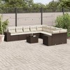 vidaXL 11 Piece Patio Sofa Set with Cushions Brown and Cream Poly Rattan - Without Table - 2 of 4