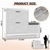 Shoe Cabinet with 2 Flip Drawers with Padded Seat Cushion - Narrow Shoe Organizer Rack for Entryway, Front Door, Foyer, Hallway, Antiseptic Wood - 3 of 4