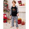 Clearlove Christmas Pajamas Contrast Color One Piece Pajamas Long Sleeve Shirts Casual Matching Sets for Kids - 4 of 4